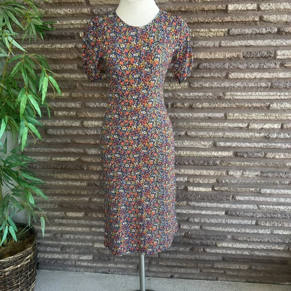 All in Favor Prairie Floral Lightweight Knit Cottagecore Short Sleeve Dress